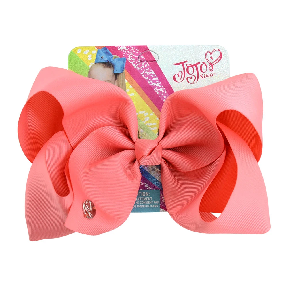 8 inch Large Jojo Bows Jojo Siwa Ribbon Bows With Clips For Kids Girls Boutique Solid Hair Clips Hair Accessories - Цвет: 678-j-15