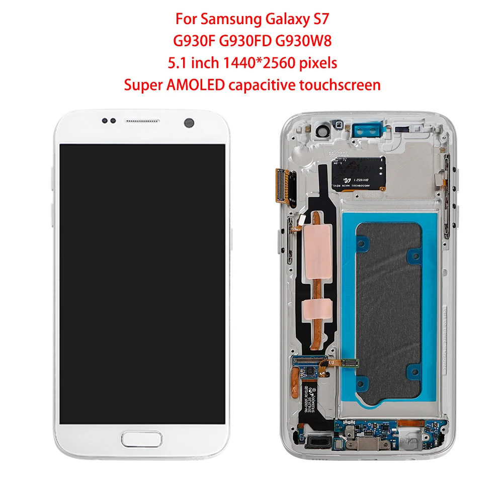 ЖК дисплей AMOLED для Samsung Galaxy S7 Edge G935 сенсорный экран с дигитайзером и рамкой G930F