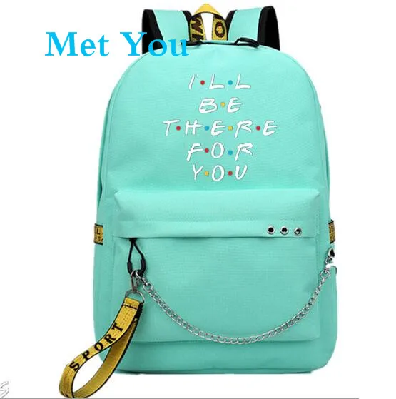 Style 14 Друзья вентиляторы USB рюкзак школьная книга черный розовый сумка Mochila дорожные сумки для ноутбука цепь школьный студенческий рюкзак наушники USB порт - Цвет: Style 14
