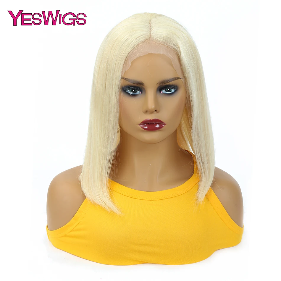 

Yeswigs Blonde Straight Bob Lace Front Wigs 613 Lace Front Human Hair Wigs 13x4 Short Bob Wig For Black Women Remy Peruvian Hair