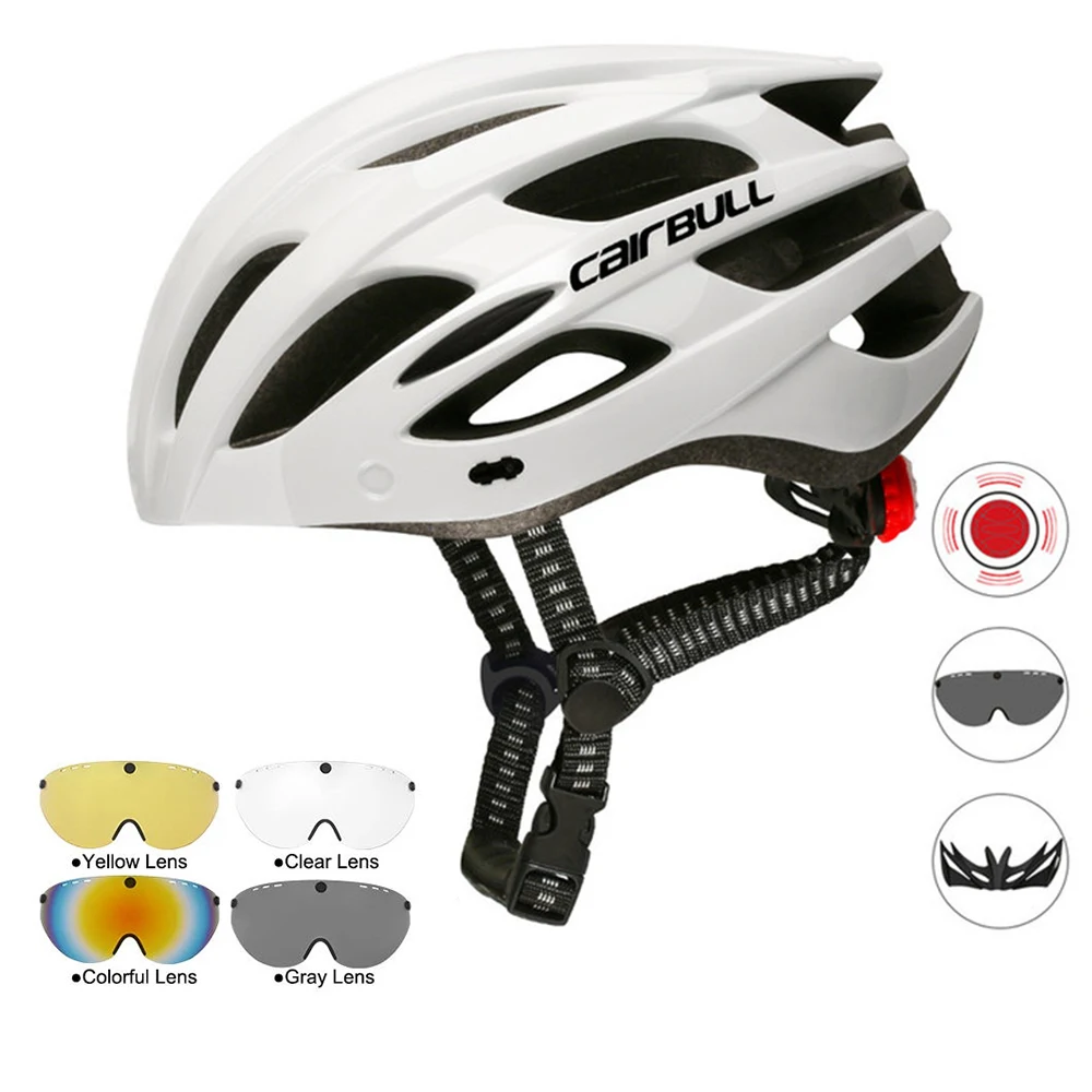 Cycling Helmet Ultralight Removable Visor Goggles Bike Taillight Road MTB Helmet 