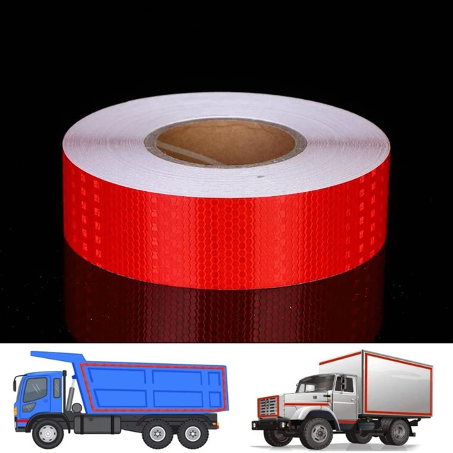 Autocollant réfléchissant pour marque de sécurité, rouleau de 5cm x 10m,  bande d'avertissement, style de voiture - AliExpress