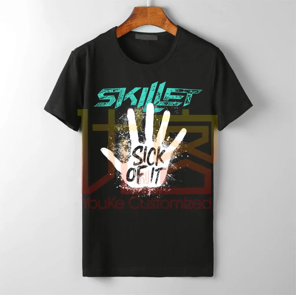 

Skillet Rock Band T-shirt Black Fashion Casual tops Print T Shirt Summer Men Clothing Print Tee Shirts summer style