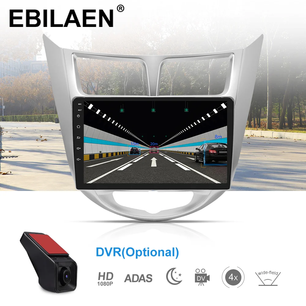 Best EBILAEN Android 9.0 Car Radio Multimedia Player For Hyundai Solaris Accent Verna 2Din Car Autoradio GPS Navigation Video Audio 4
