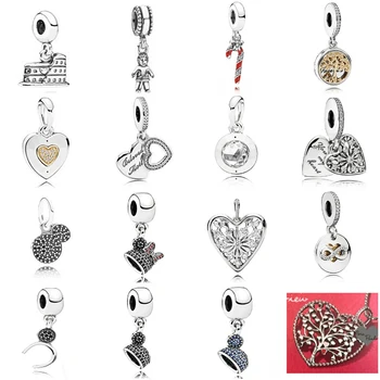 

2019 NEW 100% 925 Sterling Silver Family Tree Crystal Valentine's Day Pendant Charm Beads collocation DIY Bracelet Wholesale