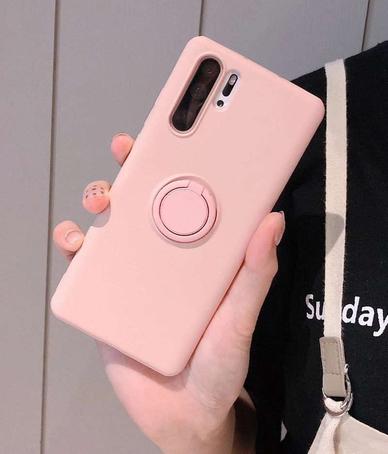 Мягкий силиконовый чехол для huawei P20 Lite Pro P30 mate 20 с металлическим кольцом, противоударный защитный чехол для huawei P20Lite, чехол s P 20