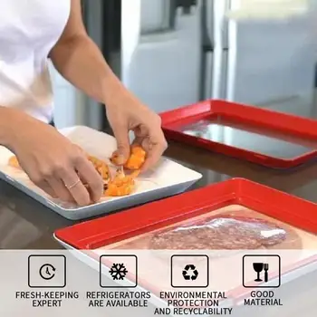 

6pcs Creative Food Preservation Tray Stackable Food Fresh Tray Magic Elastic Fresh Tray Reusable Food Storage Container