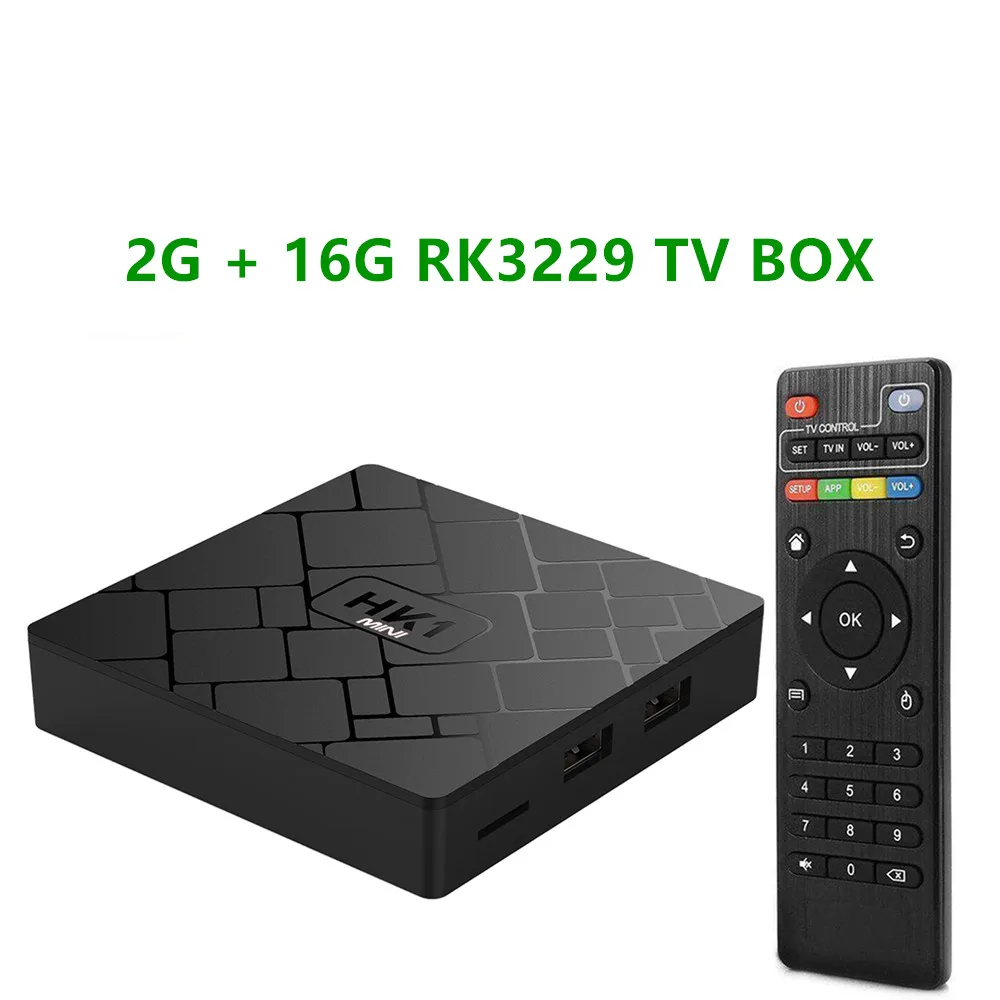 HK1 Мини Android 9,0 Smart tv BOX RK3229 Google голосовой помощник Play Store бесплатное приложение медиаплеер телеприставка - Цвет: 2G 16G TV BOX