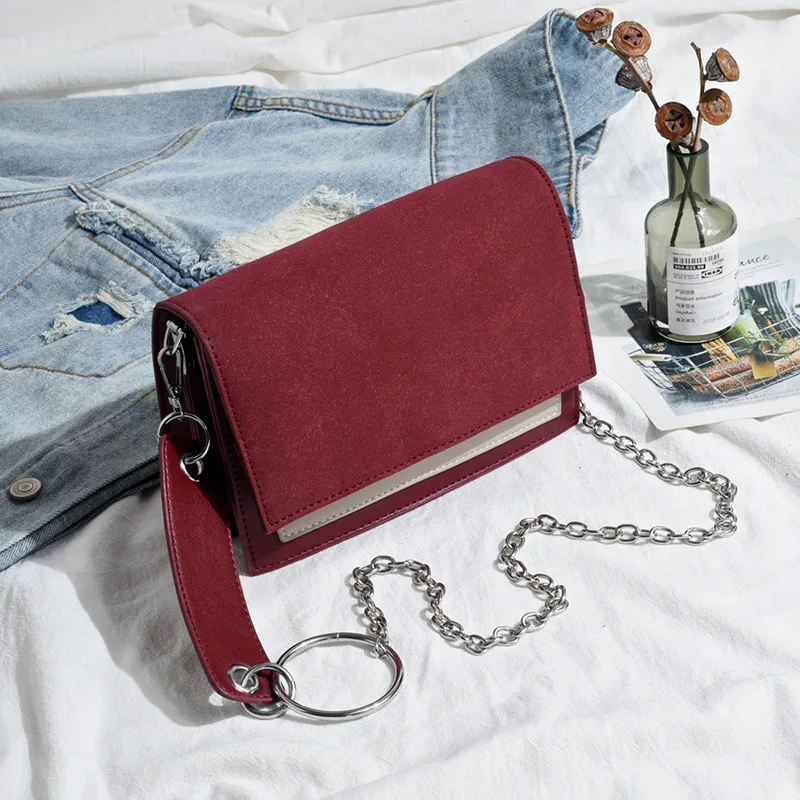

JIULIN Three-dimensional frosted small square bag striped wide shoulder strap simple shoulder slung women's bag