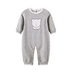 2019 весенне-осенний Вязаный комбинезон для малышей, Хлопковый вязаный комбинезон для новорожденных с длинными рукавами, одежда для ползания
