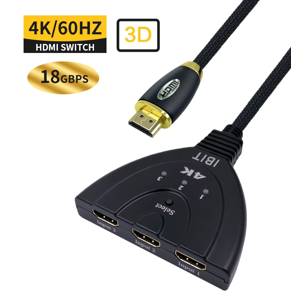 

hdmi splitter 4k 60Hz hdr 1 in 3 out hdcp converter for PS4 HDTV Xbox TV box splitter hdmi switcher 4k audio 1x3/3x1 adapter
