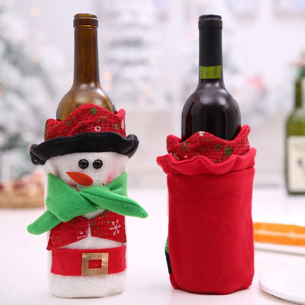 Christmas Decorations Christmas Red Wine Set Wine Bottle Decoration