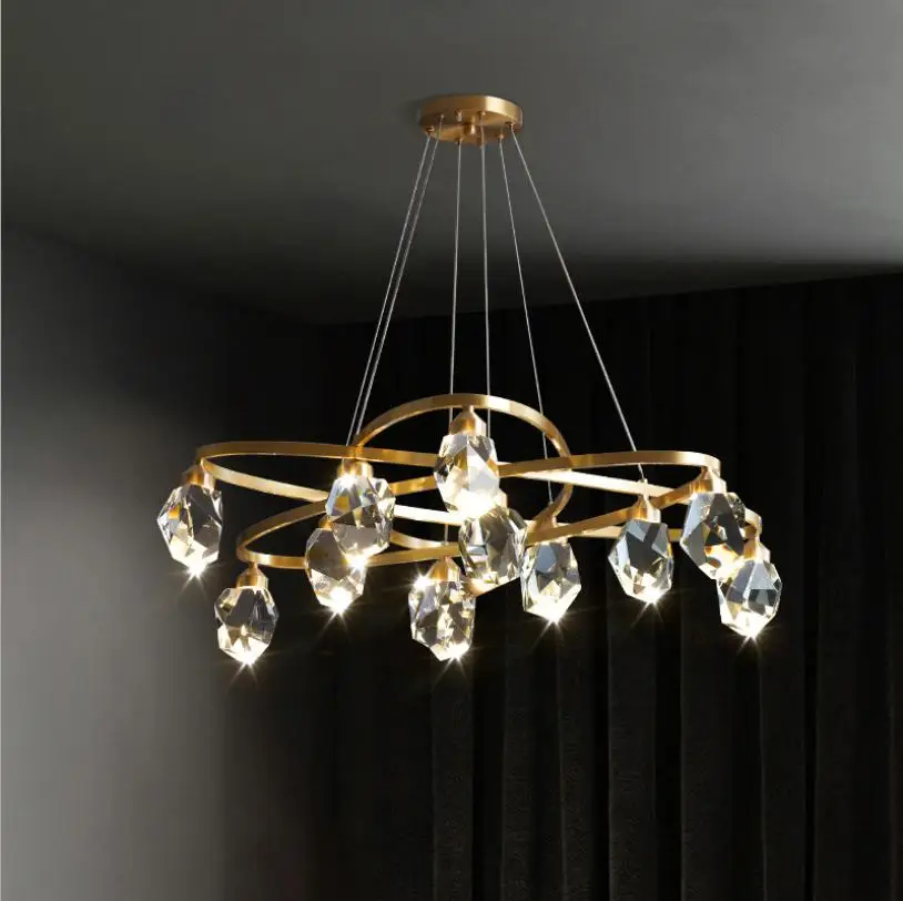 

Modern Art LED Chandelier Lightings Luxury Crystal Hanging Chandelier For Living Room Decoration Ceiling Indoor Light