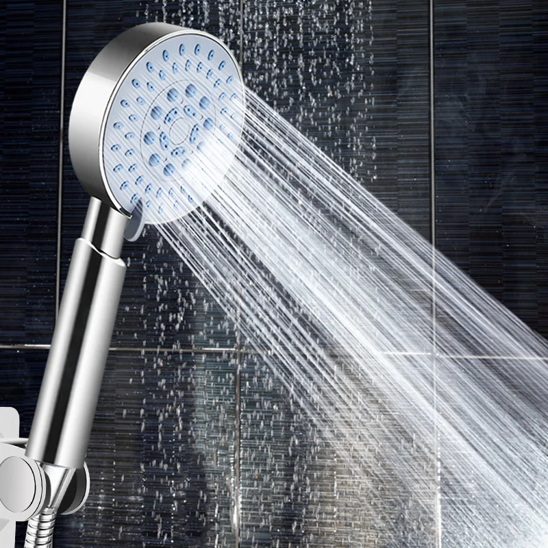 7 Mode Bathroom Chrome Water Saving Pressure HandHeld Fixed Shower Head