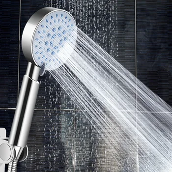 

Multi functional 5 Mode LARGE Chrome Shower Handset Head Replaces Universal Handheld Home Bathroom Water Saving Accessory