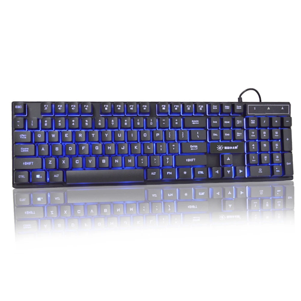 Механическая игровая клавиатура с 104 клавишами, противоскользящая, цветная, профессиональная, ПК, USB, проводная, настольная, Радужная, водонепроницаемая, с подсветкой - Цвет: English A