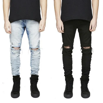 

Jeans Biker Jeans for Men Hip Hop Hole Pants Plus Size 28-36 Designer Jeans Men High Quality Skinny Jeans Men 2019 New SA-8