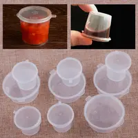 100 Pcs 25/50ml Plastic Takeaway Sauce Cup Containers Food Box With Hinged Lids Pigment Paint Box Palette Disposable Box. 1