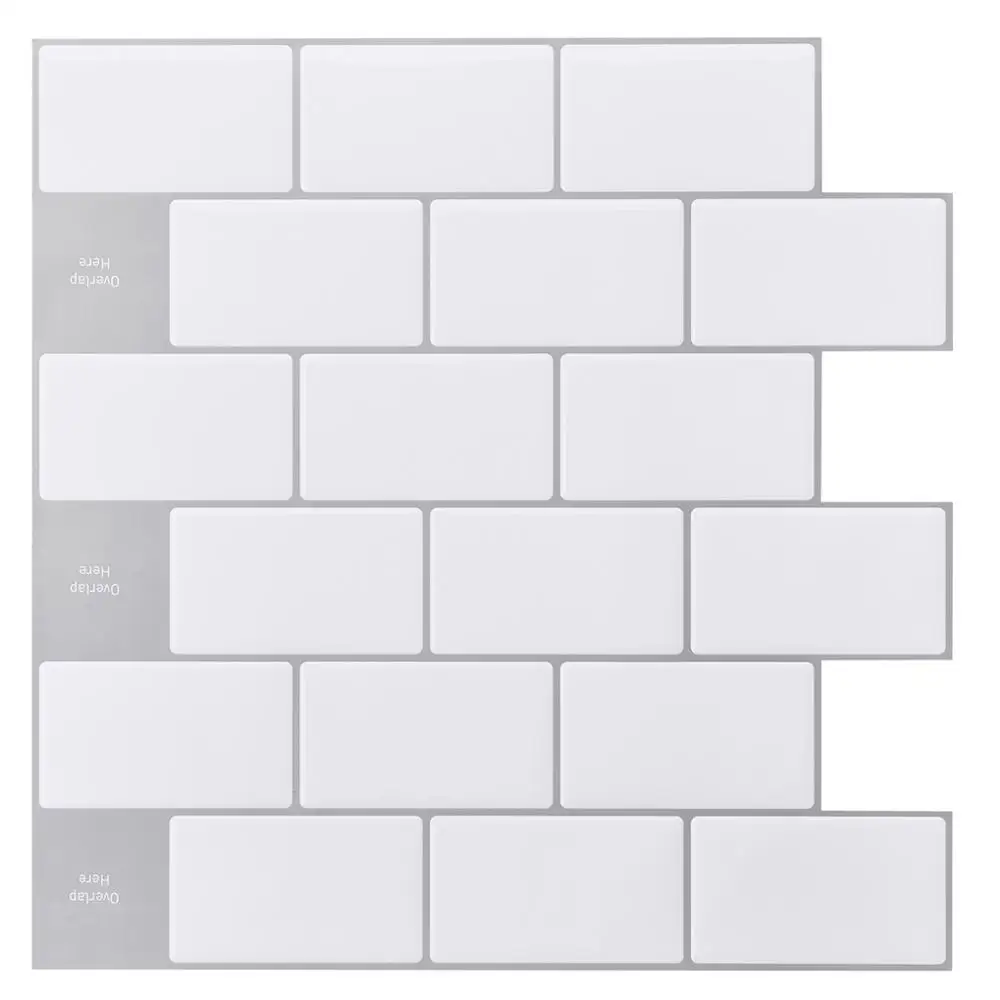 Cocotik 12 &quotx 12&quot пилинг и палка плитка Backsplash метро белый для кухни/ванной комнаты 10
