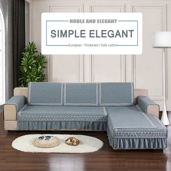 

Cotton Linen Sofa Mat Combination Set Thick Wear-resistant Breathable Non-slip Simple Plain Sofa Cover Living Room Textile Goods
