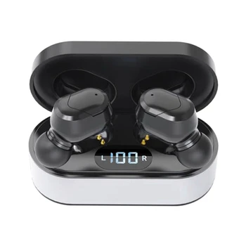 

Bluetooth 5.0 Wireless Earphone LED Power Digital Display Stereo Automatic Pairing Waterproof Headset with Charging Case