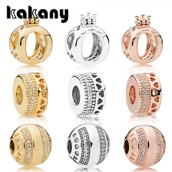 

Kakany 2019 New Standard 925 Sterling Silver Ladies Round Crown Shiny Crystal Diy Beaded Original High Quality Fashion Jewelry