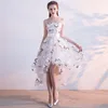 It's YiiYa Strapless Pleat Lace Up High-low Asymmetry Vintage Elegant Flowers Taffeta Prom Gown Dancing Party Prom Dresses LX018 ► Photo 3/6