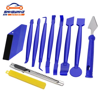 

11 pcs professional car color changing film tool car clothing film flannel scraper glue remover combination car repair tool