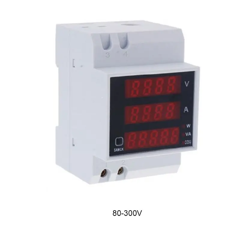 Многофункциональный цифровой измеритель Din Rail амперметр вольтметр светодиодный