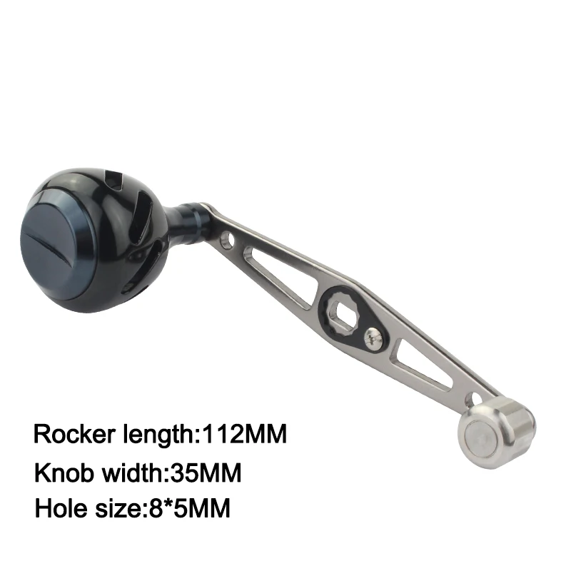 XTNIU 8*5 мм отверстие Рыболовная катушка длина ручки 112 мм ручка из алюминиевого сплава и Полосатое отверстие ручка для Spining Рыболовная катушка инструмент - Цвет: Черный