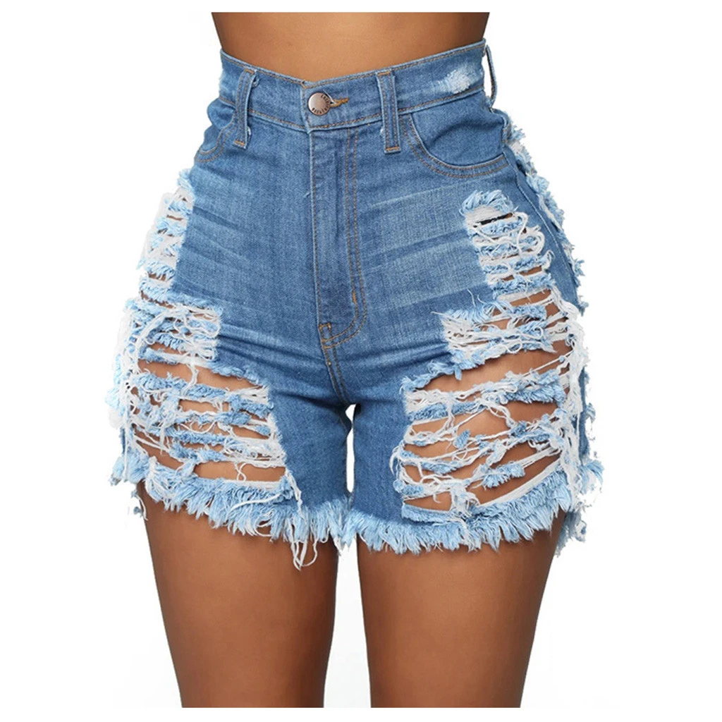 Sexy Hot Denim Shorts High Waist Hollow Out Tassel Jean Shorts Vintage Oversized Harajuku Short Jeans Casual Button Shorts versace jeans couture