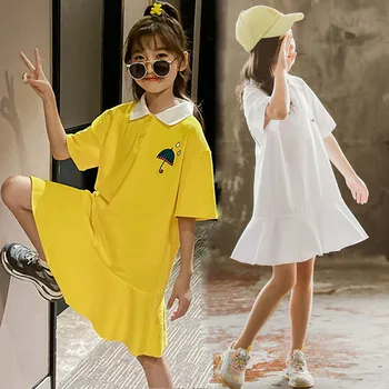 

Teen Girls Dresses 2020 Summer Girls Clothes Casual Ruffle School Children T shirt Dress Kids Dress For Girls Outfits 12 14 Year