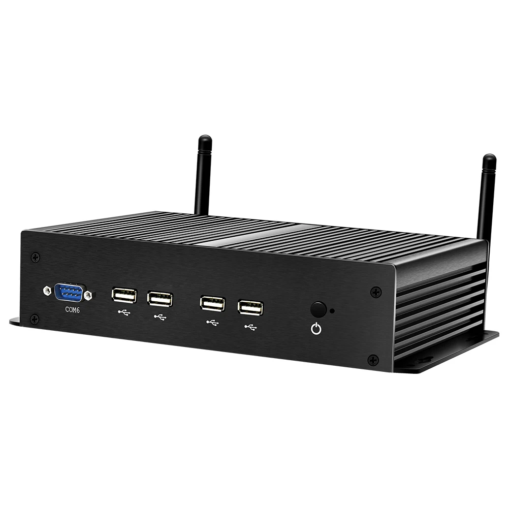 Mini PC Industrial Fanless, Intel Core i7 4600U, 6x, RS232, RS485, Ethernet dupla, HDMI, VGA, 8x USB, Suporte 4G, LTE, WiF, janelas, Linux