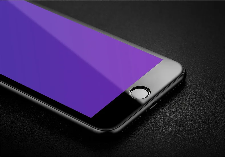 Yi zhou Kam iPhone X закаленное стекло iPhone 8 протектор экрана мобильного телефона IPhone8 печать экрана полный экран фиолетовый Закаленное Gla