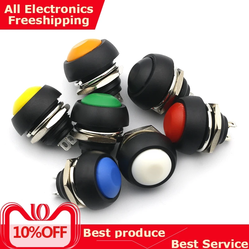 

12mm PBS-33B Waterproof Momentary ON OFF Push Button Swithch Mini Round Switch