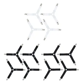 

4pcs Triangle Bed Sheet Clips 3-Way Adjustable Mattress Holder Fastener Grippers Suspender Straps