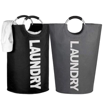 

Laundry Bag 2 Pack Collapsible Oxford Fabric Laundry Basket Hamper Foldable Clothes Laundry Basket with Handles