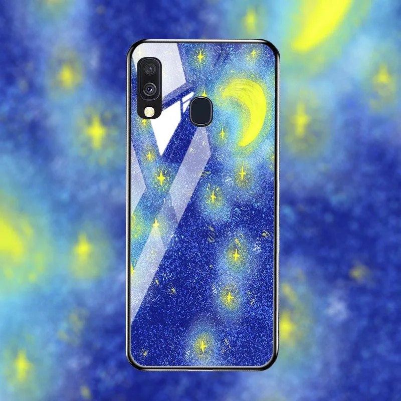 Закаленное Стекло чехол для телефона для samsung galaxy A20 A30 A40 A405F Стекло чехол для samsung A60 A70 M10 M20 M30 A7 крышка - Цвет: M075