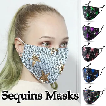 

1PCS Unisex facemask Outdoor Mouth Mask Washable Reuse Face Mask Sequins Protection Mask mascarilla deportiva#A35