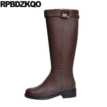 

riding tall equestrian stiletto knee high boots round toe long winter casual fall designer shoes women luxury 2019 block trend
