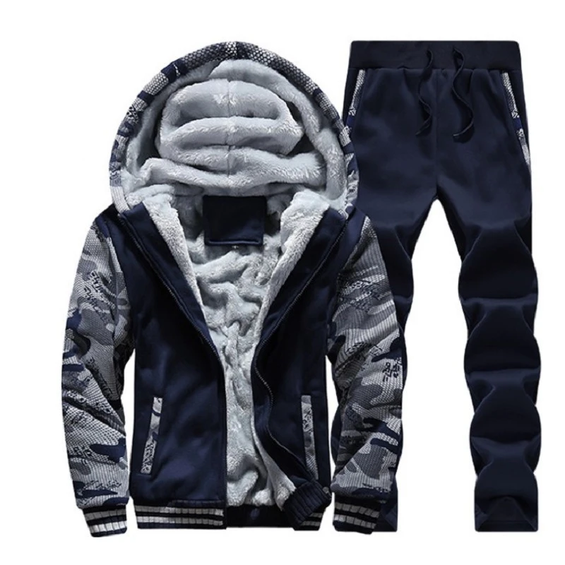 

2020 Tracksuit Men Zipper Hooded Sweatshirt Sweatpants Casual Sportswear Suit Printing Long Sleeve Jacket Mens Clothing M-4XL