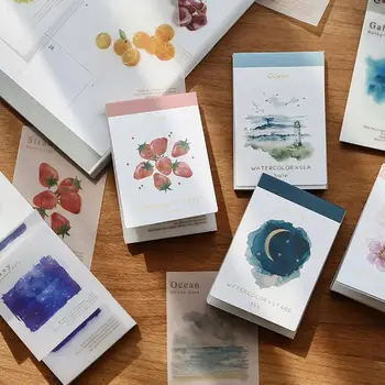 

Mini Fruits Ocean Handbook Notepad Paper Sticky Notes Translucent Flower Memo Pad Diary Stationary Flakes Scrapbook Decorative