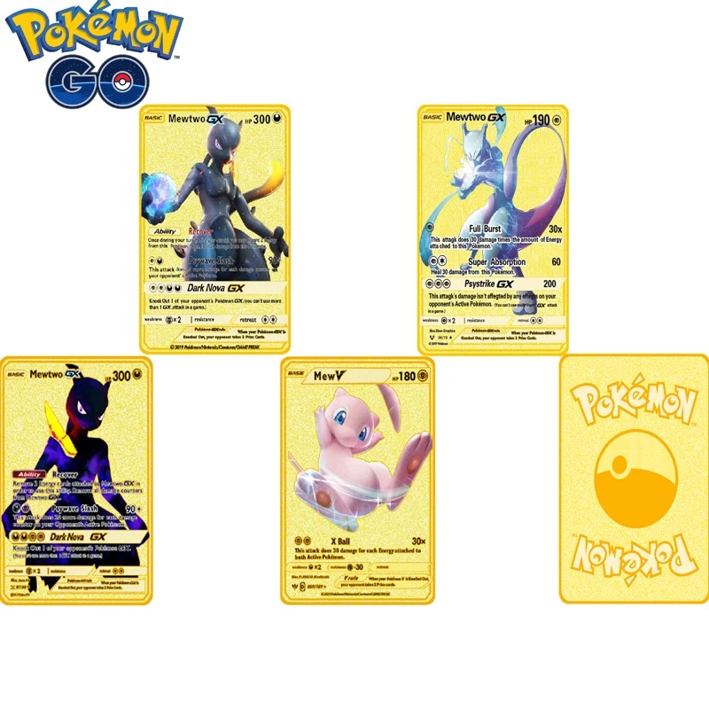 27 стилей Покемон золотая металлическая вспышка Mewtwo Mew Пикачу Чаризард коллекция