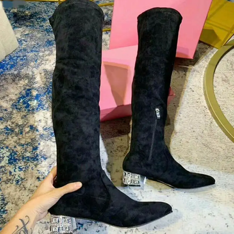 

Boots female 2019 new star with the same paragraph thick with round head stovepipe boots female over the knee stretch socks wome