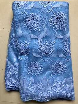 

Latest Net African Lace Fabric 2020 High Quality French Tulle Embroidery 5 Yards Designer Dress Party Mesh Nigerian Lace Fabric