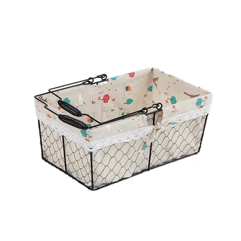 

Picnic Hand Baskets Folding Bags Camping Foldable Grocery Supermarket Shopping Basket Iron Portable Storage Basket
