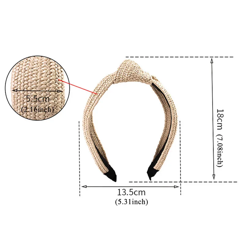 hair clip ins Korean Knotted Handmade Straw Headband Weaving Turban For Women Girls Hair Hoop Bezel Wide Hairbands Hair Accessories Headwear head scarf bandana