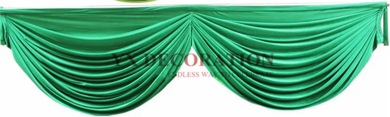 Дешевая цена шелк льда Swag драпировочная ткань для скатерти плинтус свадебный фон занавес украшение - Цвет: green
