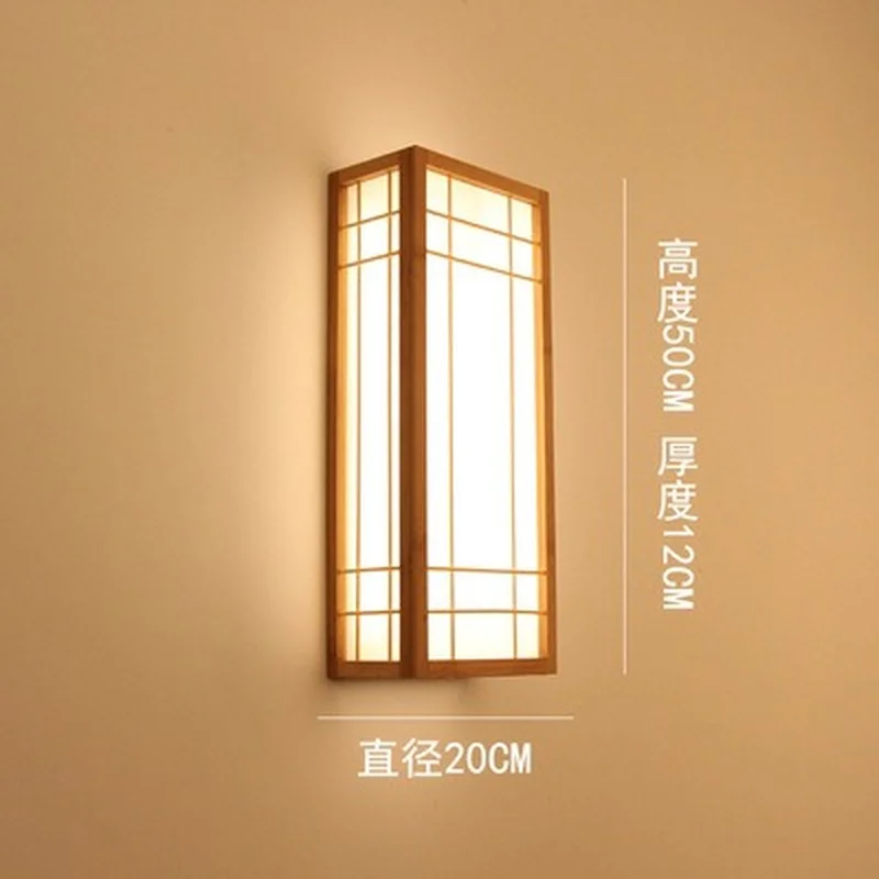 

Japanese style bamboo wall lamp bedroom bedside corridor aisle staircase log led lamp new Zen creative hotel wall sconce lamp