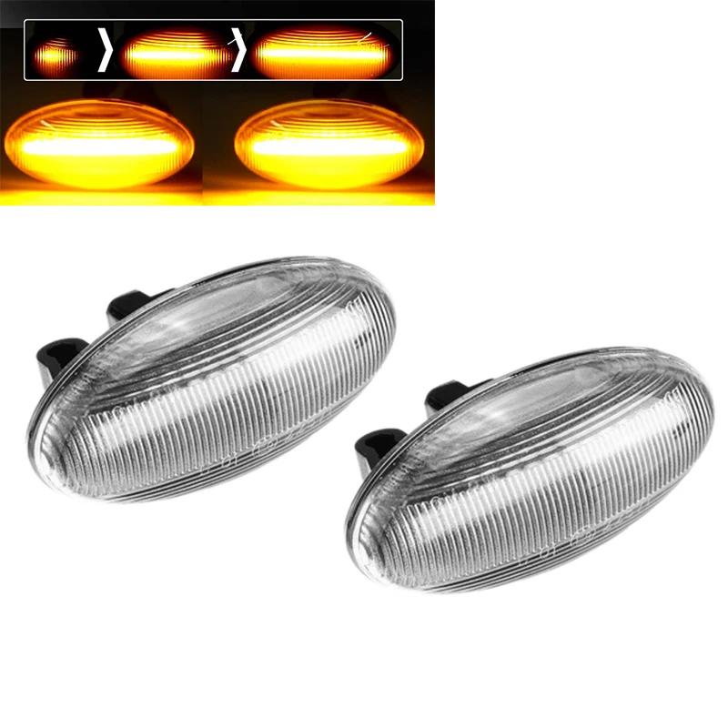 

Car Dynamic Side Marker Light Flowing LED Turn Signal Light Amber for Peugeot 307 206 407 107 for Citroen